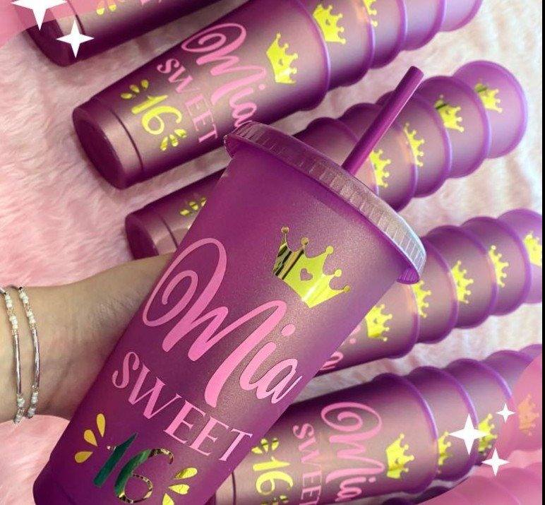 Custom Cups & Invitations - XV, Sweet 16, Baby Showers