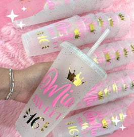 Custom Cups & Invitations - XV, Sweet 16, Baby Showers