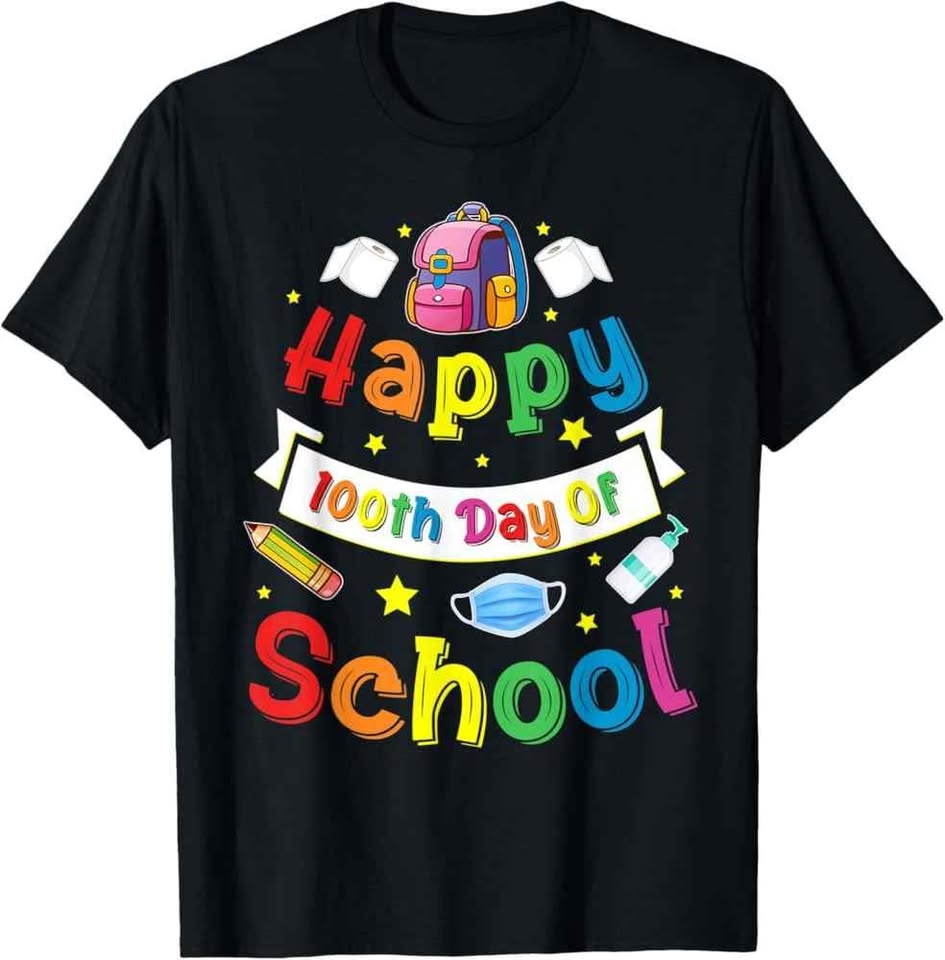 Camiseta 100 días escolares divertida – Funny 100 days of school custom t-shirt for children 👕