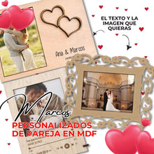 Load image into Gallery viewer, Porta retrato personalizados de MDF para parejas - Marco personalizado de pareja ideal para regalo