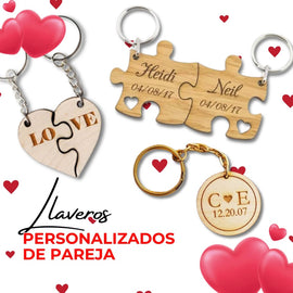 Llaveros personalizados de pareja - Llaveros románticos para San Valentín