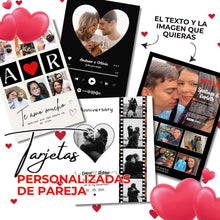 Load image into Gallery viewer, Tarjetas de pareja ideales para San Valentín - Tarjetas personalizadas perfectas para regalar