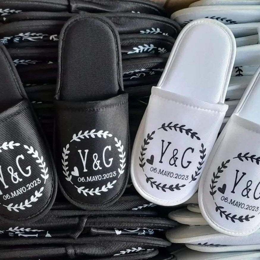 Personalized event slippers for birthdays, bachelorette and celebrations