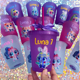 Personalized party cups for birthdays, weddings, celebrations and special events