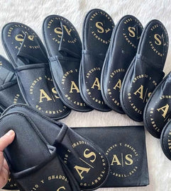 Personalized event slippers for birthdays, bachelorette and celebrations