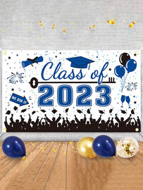 Printed graduation banner, personalized sign with name and school