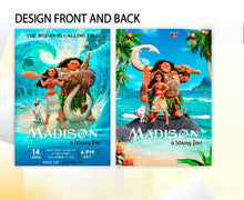 Load image into Gallery viewer, Invitaciones personalizadas de Moana – Custom Moana invitations for birthdays and special events 🌊