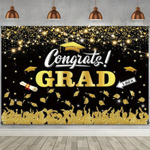 Load image into Gallery viewer, Lona impresa para fieLona de graduación personalizada – Custom graduation banner printed with photo and class year 🎓sta de graduación – Custom printed graduation banner with design and picture 🎉