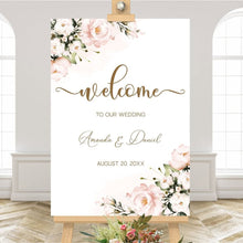 Load image into Gallery viewer, Letrero de bienvenida para boda, cartel personalizado con nombres