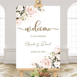 Letrero de bienvenida para boda, cartel personalizado con nombres