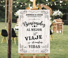 Load image into Gallery viewer, Wedding welcome sign, personalized entrance poster with names
