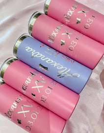 Party favor personalized tumblers for 15th birthday