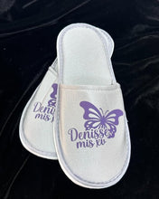 Load image into Gallery viewer, Pantuflas personalizadas DTF para boda quinceañera baby shower