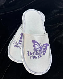 Pantuflas personalizadas DTF para boda quinceañera baby shower