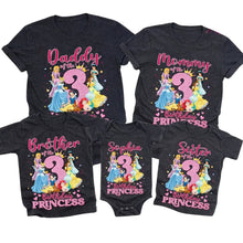 Load image into Gallery viewer, Personalized princess t-shirts for girls and family group