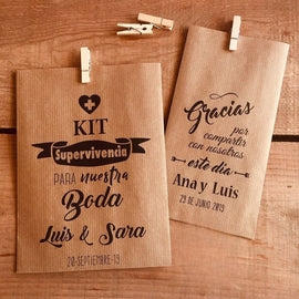 Hangover kit wedding favor with tea and headache pills