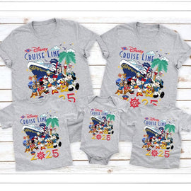 T-shirts matching Disney Cruise 2025 familia feliz trip