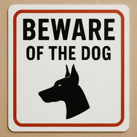 Custom beware of dog sign – add your dog’s name or image