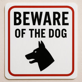 Warning sign beware of dog – custom design available