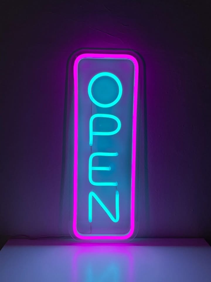 Neon OPEN sign for your business – bright and eye-catching