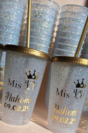 Custom glitter cups perfect shiny touch for your special event