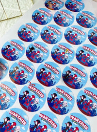 Custom stickers with name perfect for birthday or party favors