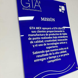 Custom acrylic signage for office, business or manufacturing space