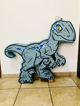 Load image into Gallery viewer, Custom Velociraptor piñata inspired by Jurassic Park perfect for dino parties