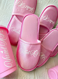 Custom slippers with name perfect for events, parties or guest giveaways