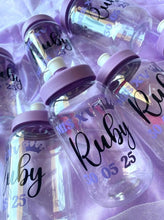 Load image into Gallery viewer, Personalized sippy cup with name and lid great for events and celebrations