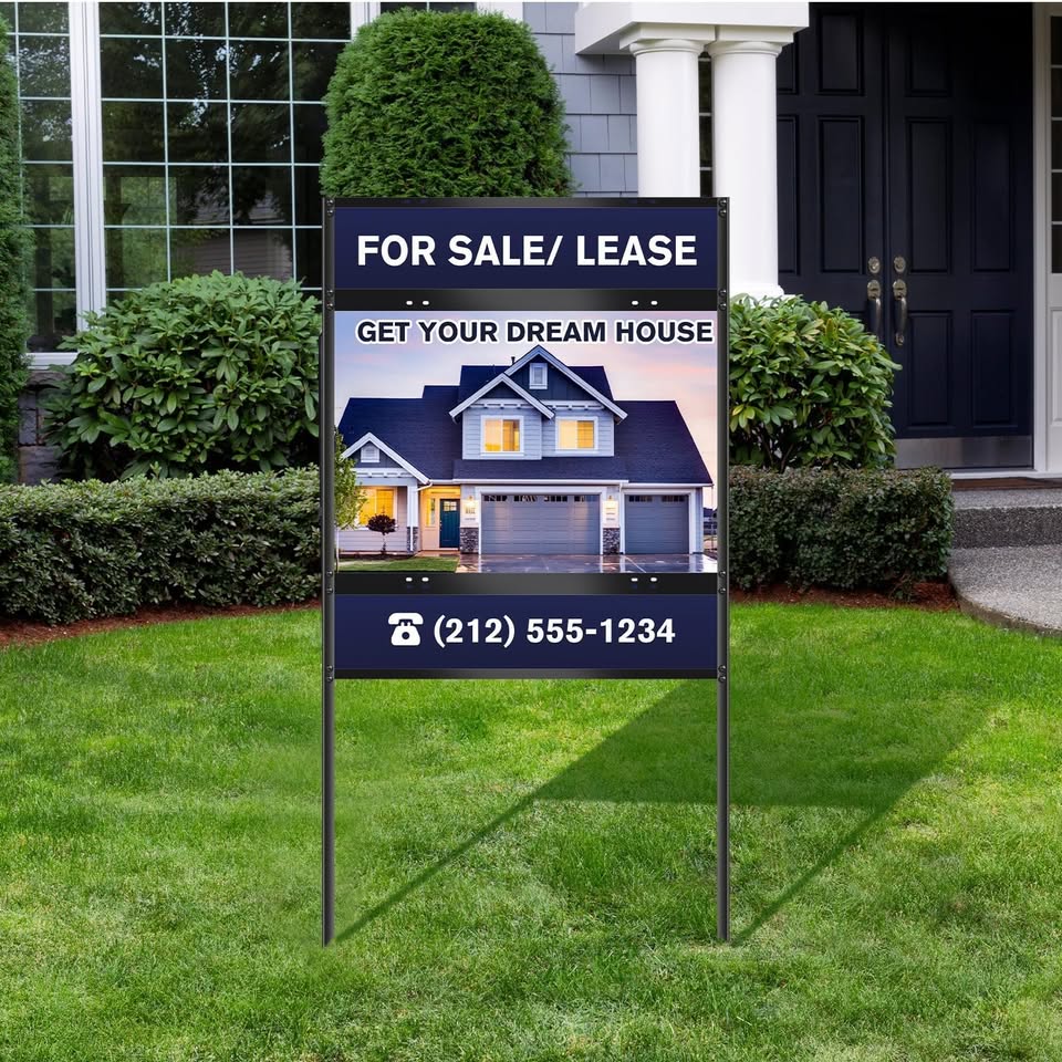Letrero SE VENDE coroplas personalizado – custom realtor sign 18x24 yard frame included
