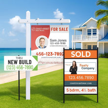 Load image into Gallery viewer, For sale custom iron realtor sign – letrero coroplas SE VENDE diseño especial 18x24