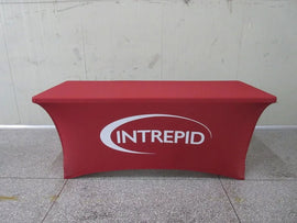 Stretch tablecloth custom made with your logo for conferences or promotional events
