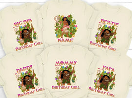 Playera de cumpleaños Moana personalizada – Custom Moana birthday shirt for girls and parties
