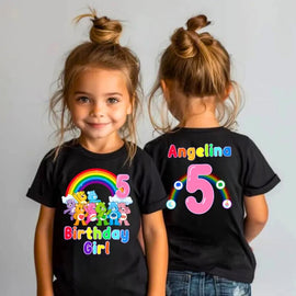 Playera de cumpleaños infantil Ositos Cariñositos – Kids Care Bears birthday shirt for celebrations