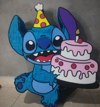 Load image into Gallery viewer, Piñata temática Stitch 2D para niños – 2D Stitch party piñata custom made for celebrations 💙