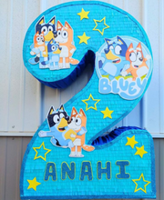 Load image into Gallery viewer, Personalized Bluey 2D piñata – Piñata Bluey 2D personalizada para tu fiesta especial 🐾